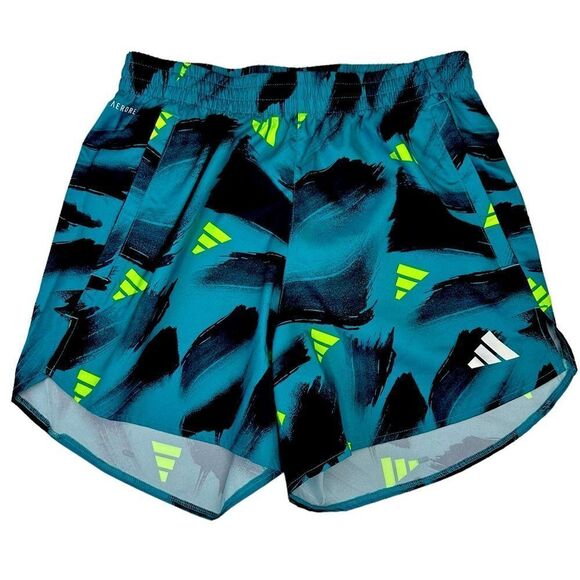 NWT Adidas Drawstring Running Activewear Shorts Green Black Size Women’s Medium - Picture 1 of 13